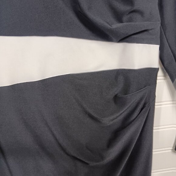 2 for $30 Lauren by Ralph Lauren Black Ruched Bodycon long Dress 12 - Picture 7 of 11